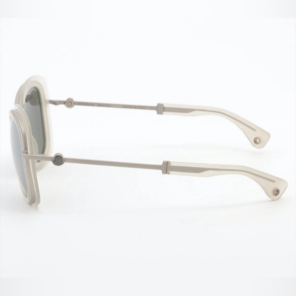 Moncler Meygal Sunglasses Gray Frame With Silver Metal Arms - Picture 4 of 5